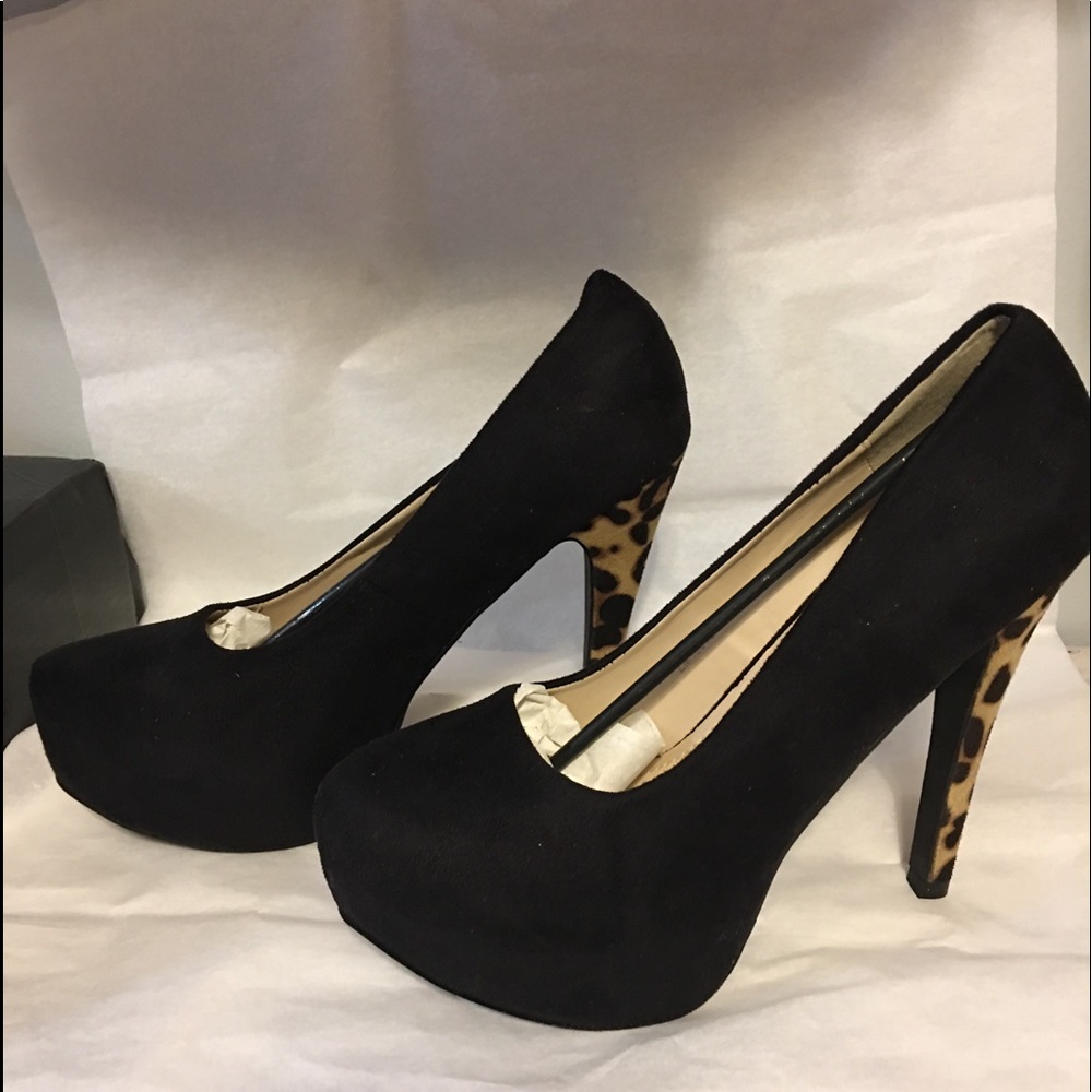 Ollio women’s leopard stilettos pump heels - Picture 3 of 7